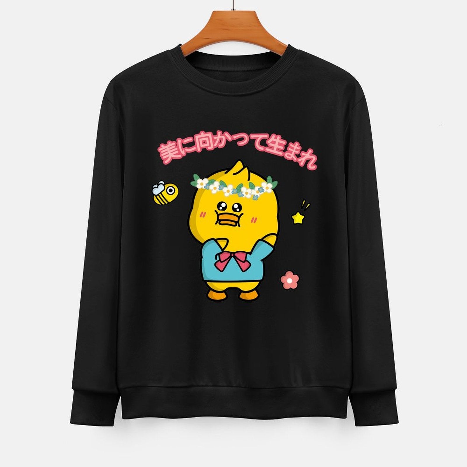 Front Patterned Long Sleeve TopStreet Heat-Transfer